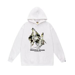 Bape camouflage-style white hoodie