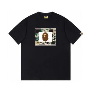 Bape camouflage style black T-shirt