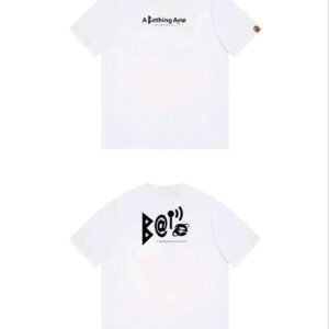 Bape letter print simple white T-shirt