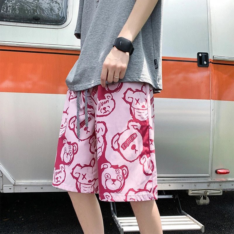 China Selected Bear Print Casual Shorts