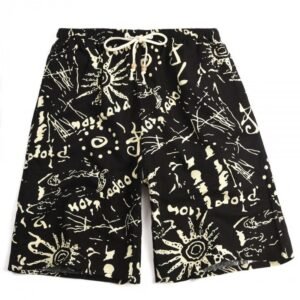 China Selected Graffiti Style Black Shorts