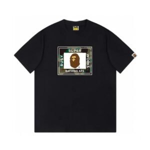 Black T-shirt with Bape ape head print