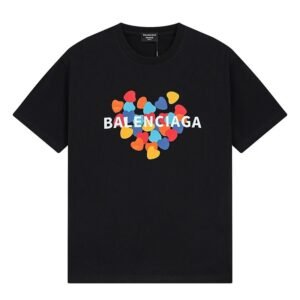 Balenciaga black T-shirt with a heart print.