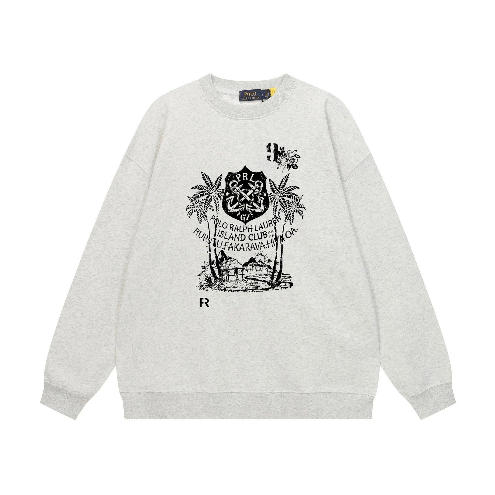 Ralph Lauren retro-style light gray sweatshirt