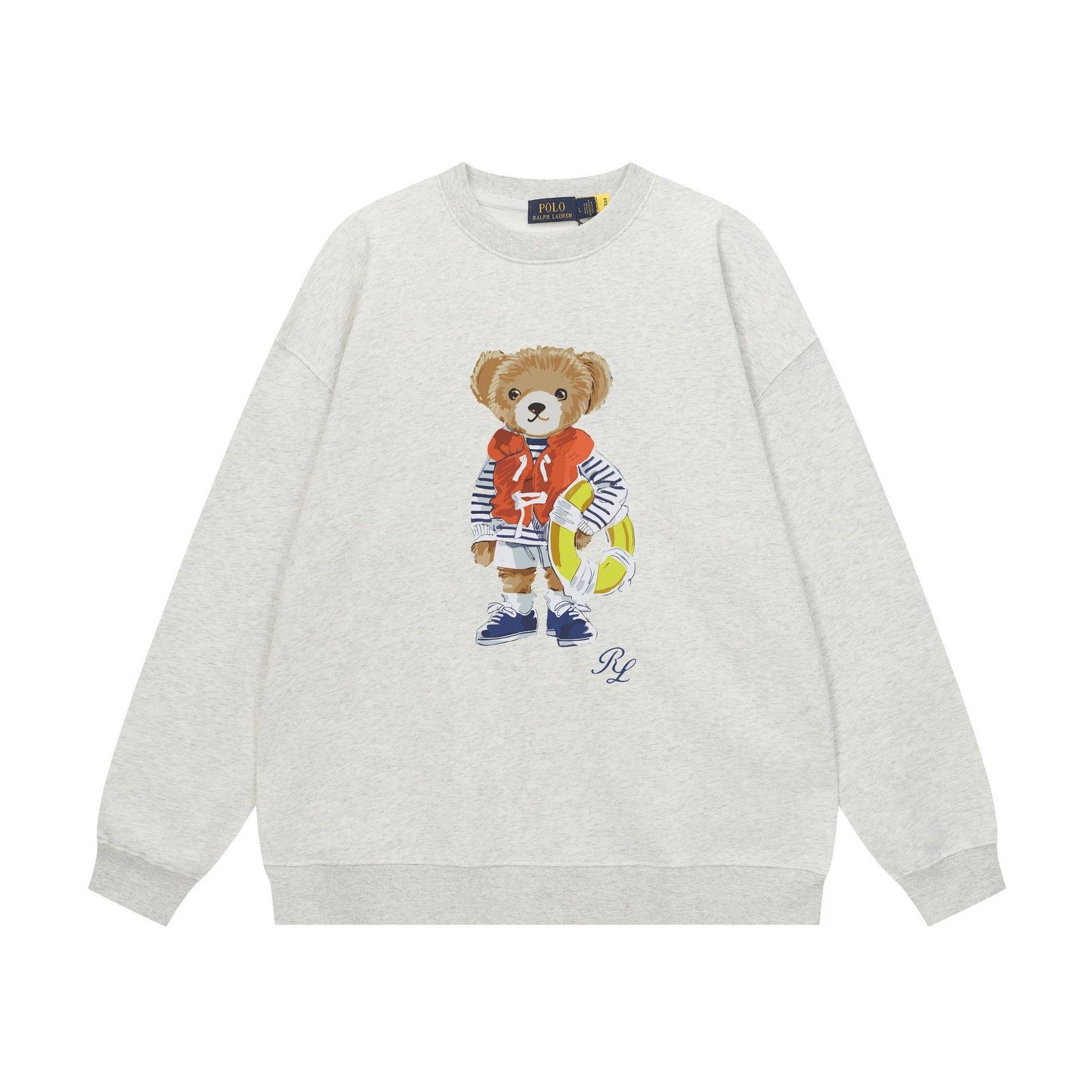 Ralph Lauren Bear Print Light Grey Sweatshirt