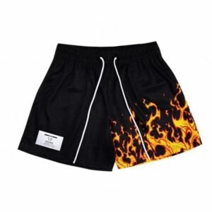 China Selected Flame Wind Black Shorts