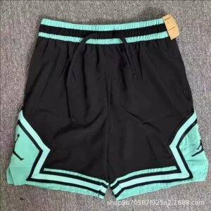 China Selected Sporty Black and Green Shorts