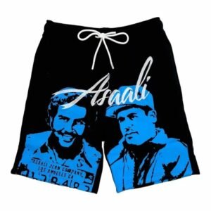 Asaali retro-style black shorts