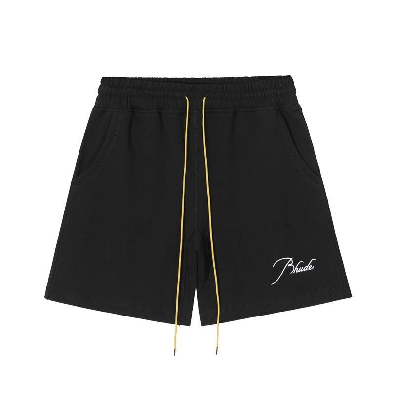 RHUDE minimalist style black shorts