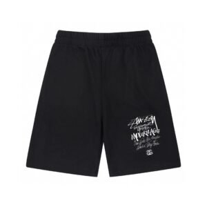 Stussy graffiti-style black shorts