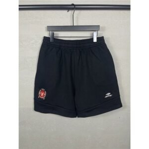 Balenciaga badge-style black shorts