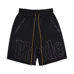 RHUDE trendy and cool style black shorts