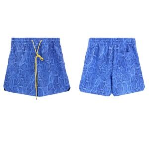 RHUDE Snake Print Streetwear Blue Shorts