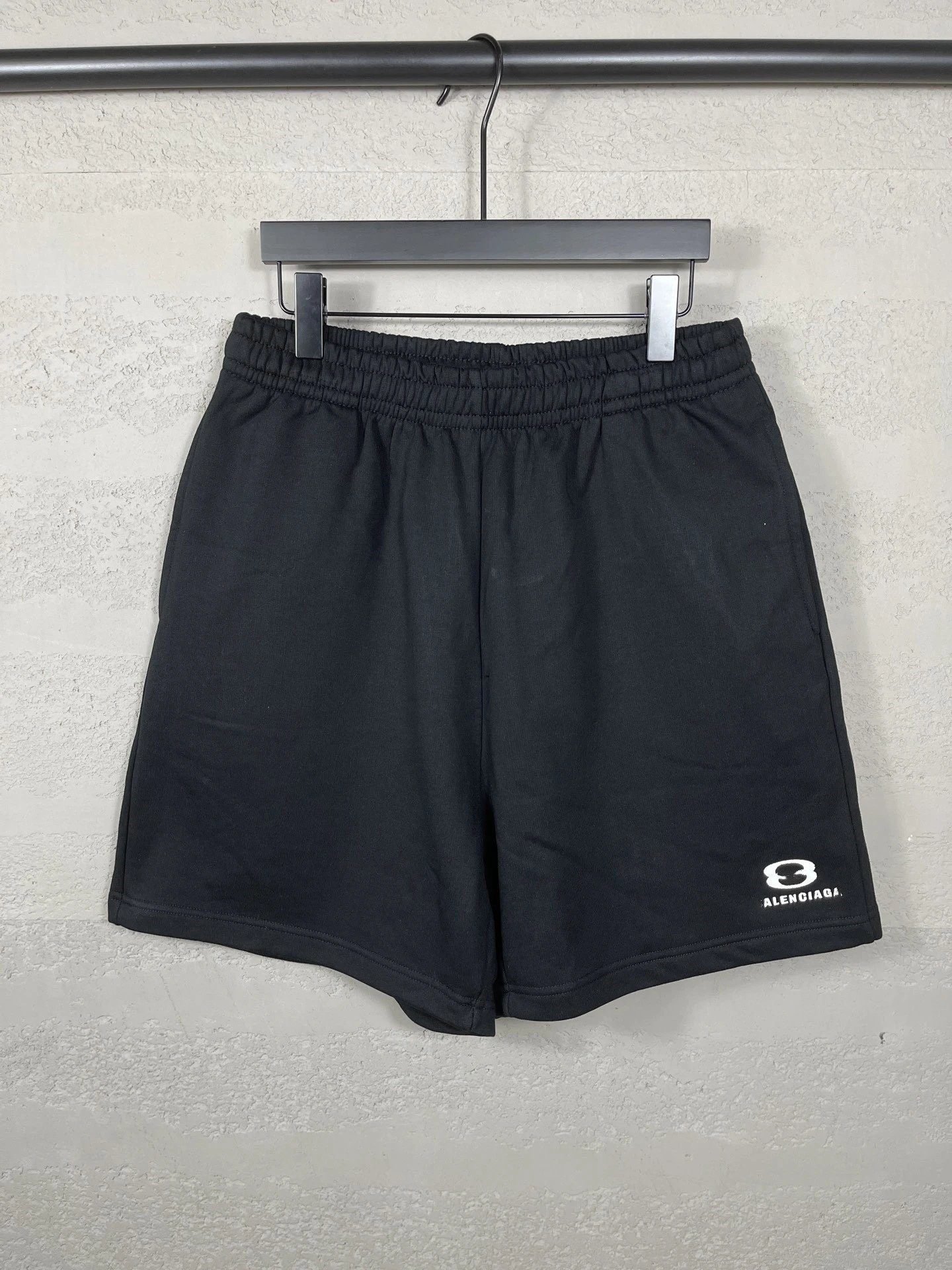 Balenciaga minimalist style black shorts