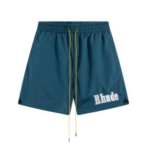 RHUDE sporty dark green shorts