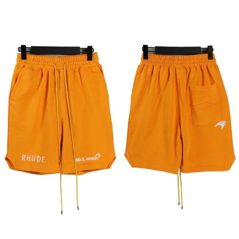 RHUDE Orange Trendy Brand Sports Shorts