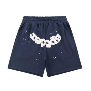 Sp5der Star Print Shorts (Navy Blue)