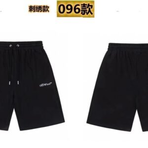 Off-White embroidered black shorts
