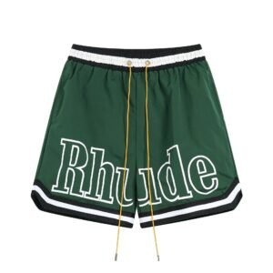 RHUDE sporty dark green shorts