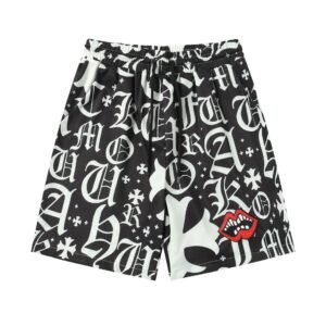 Chrome Hearts Gothic Style Black Shorts