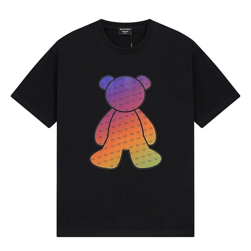 Balenciaga Rainbow Bear Short-sleeve Shirt