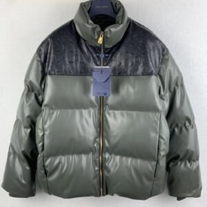 LV classic style fashionable dark green down jacket