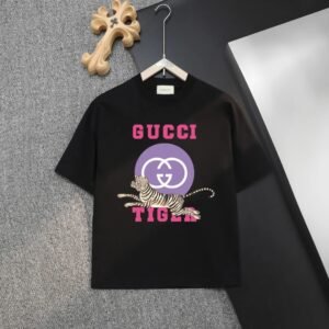 Gucci Tiger Print Trendy Black T-shirt