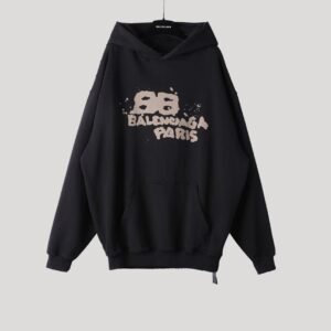 Balenciaga retro-style black hoodie