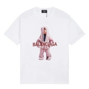 Parisian-style printed white T-shirt