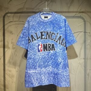Balenciaga NBA Co-branded Blue T-shirt