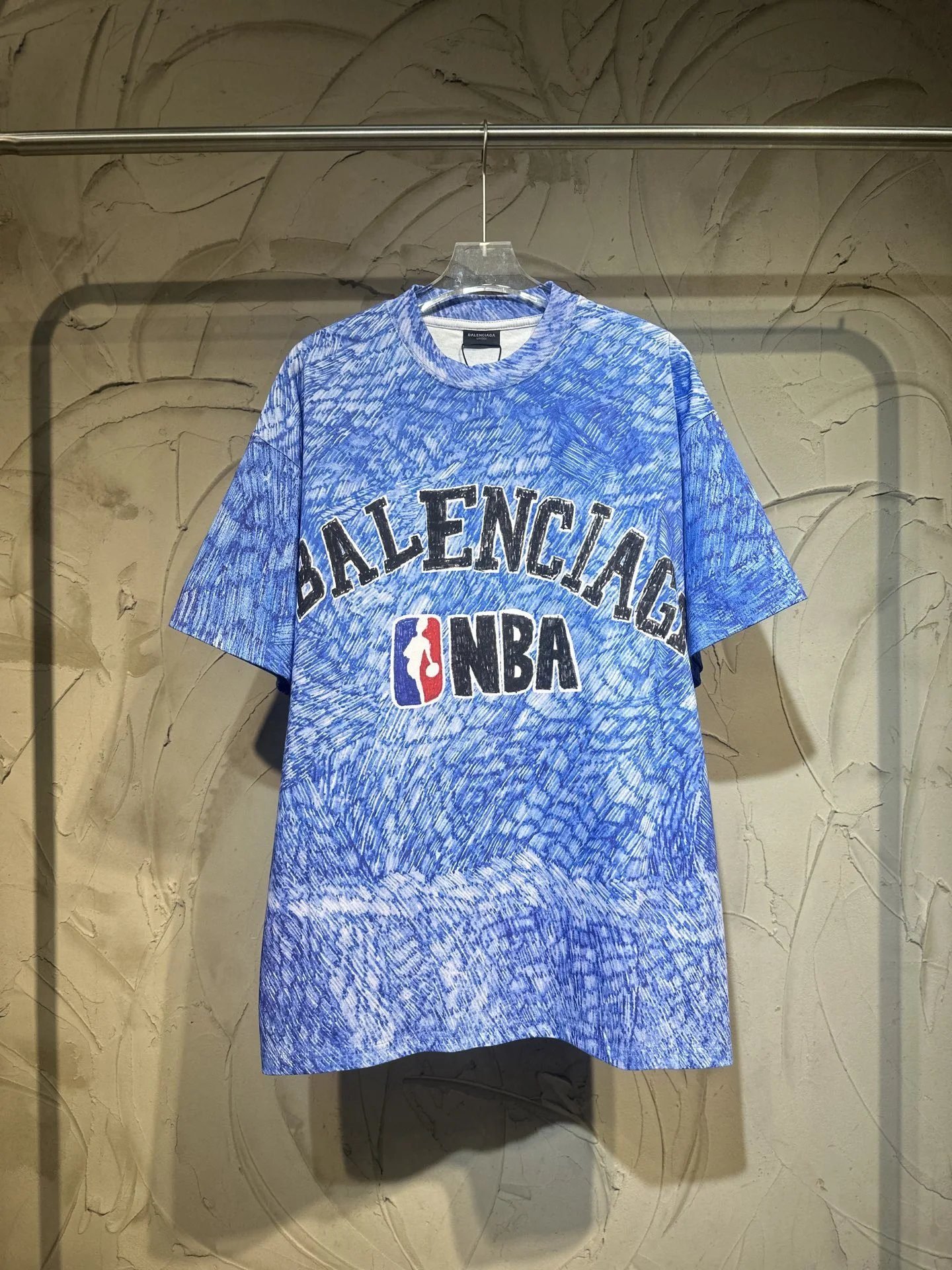 Balenciaga NBA Co-branded Blue T-shirt