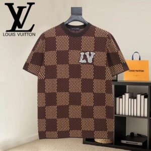 LV Checkered Fashion Short-sleeve Shirt