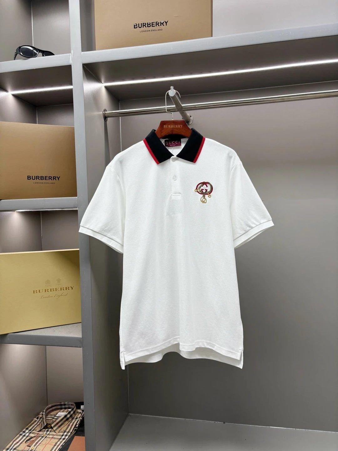 Gucci classic fashion white polo shirt
