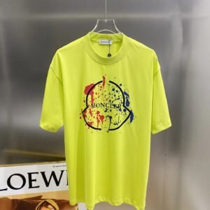 Moncler graffiti-style fluorescent green T-shirt