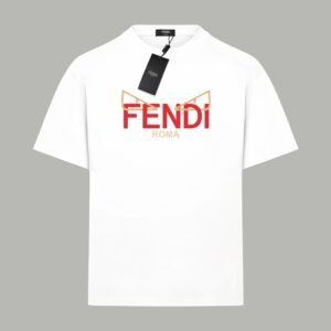 Fendi Roma series simple style white T-shirt