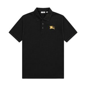 Burberry Knight Logo Simple Black Polo Shirt