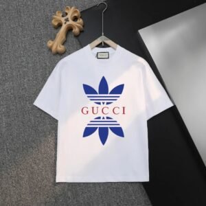 Gucci clover blue and white short-sleeved shirt