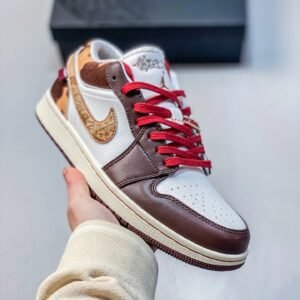 Nike AJ1 Trendy Brown and White Athletic Shoes