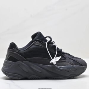 Retro-style black Yeezy 700 shoes