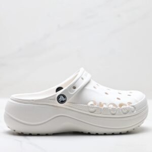 Fashionable white Crocs clogs