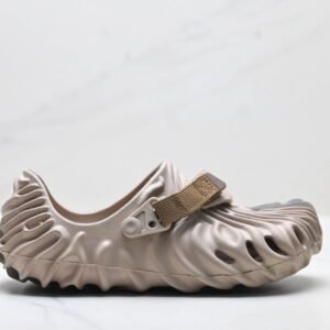 Fashionable beige Crocs clogs