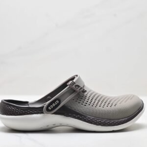 Casual style of Crocs clogs in gray and black