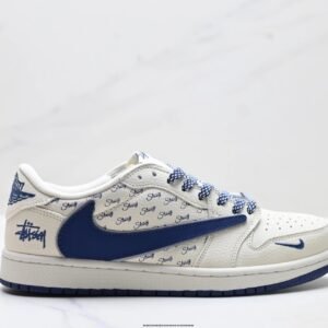 Nike Air Jordan 1 Trendy Style White and Blue Shoes