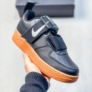 Nike Air Force 1 Trendy Cool Black and Orange Shoes