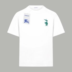 Burberry Equestrian Knight Logo Simple White T-shirt