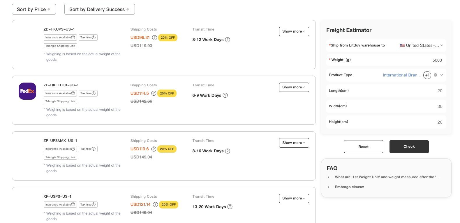 litbuy国际运输路线覆盖国家