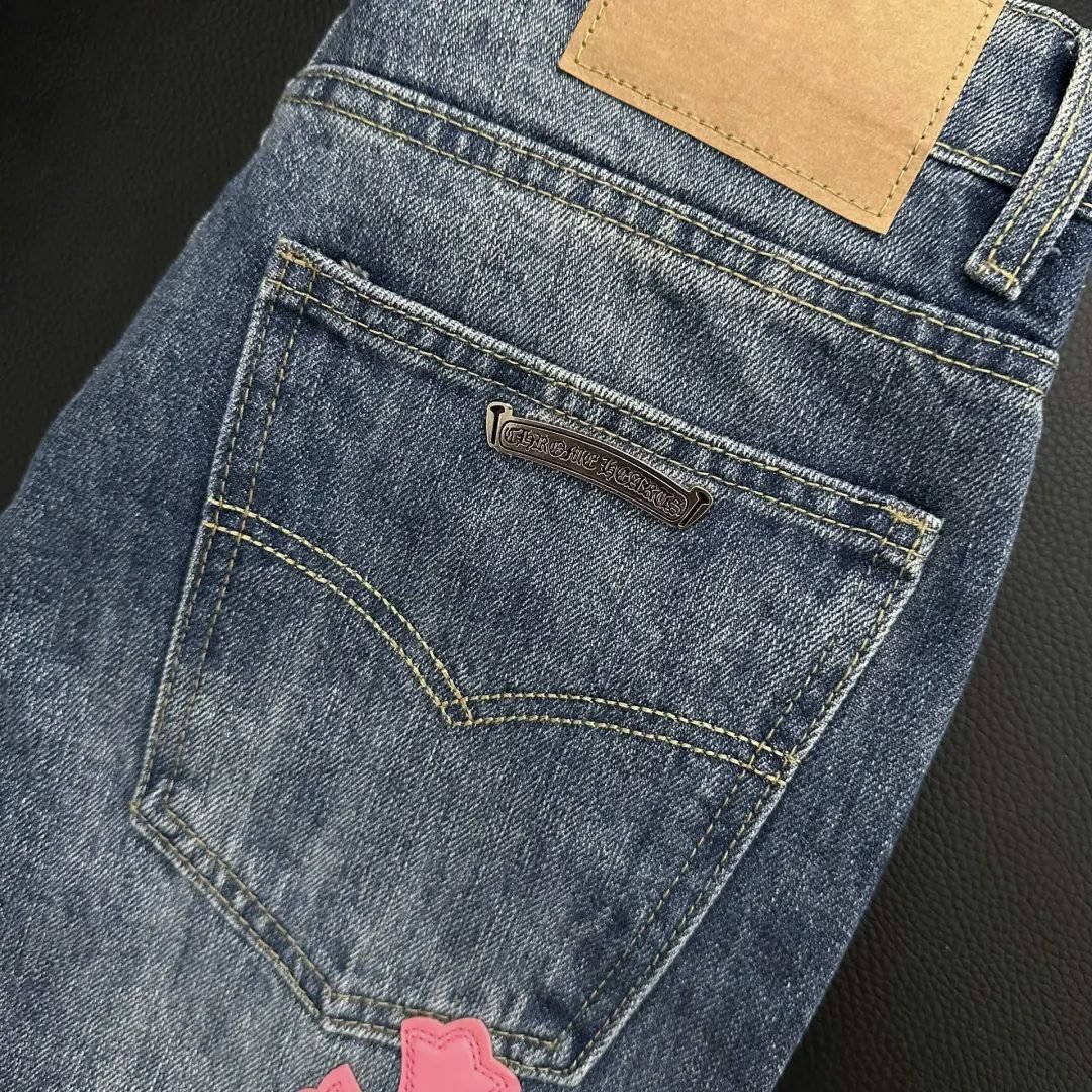 克罗心牛仔裤走线细节