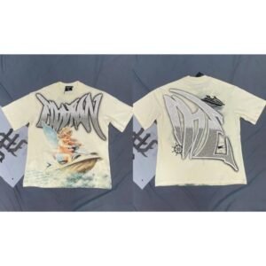 Mixed Emotion Off-white Street-style Angel Print T-shirt