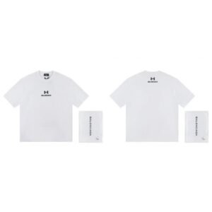 Balenciaga Co-branded Trendy Printed White T-Shirt