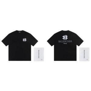 Balenciaga Double B Street Style Black Short-sleeve T-shirt
